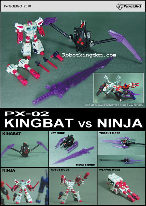 RobotKingdom.com presents Perfect Effect PX-02 Kingbat vs Ninja pack
