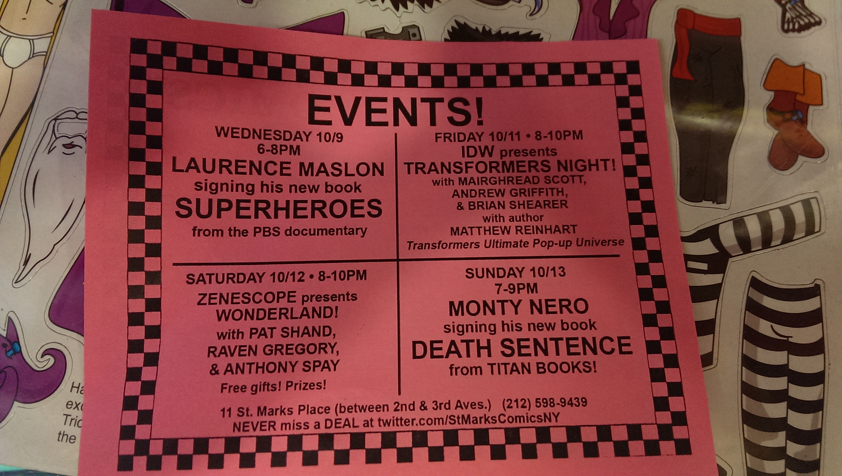 IDW Presents Transformers Night at St. Marks Comics NYC