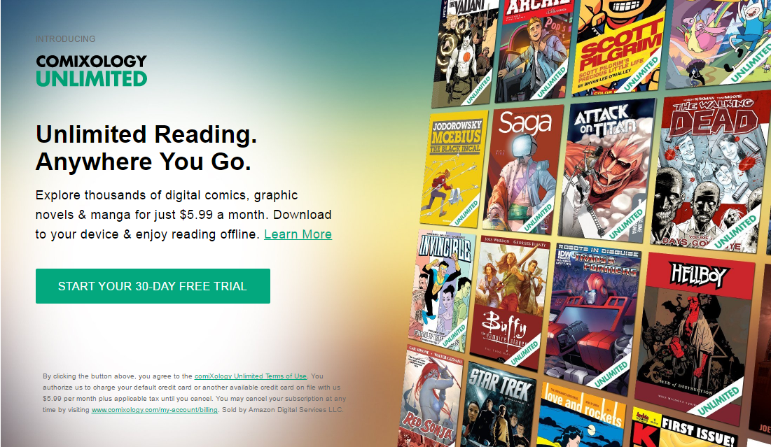 Comixology Unlimited - Online Comic Subscription Service
