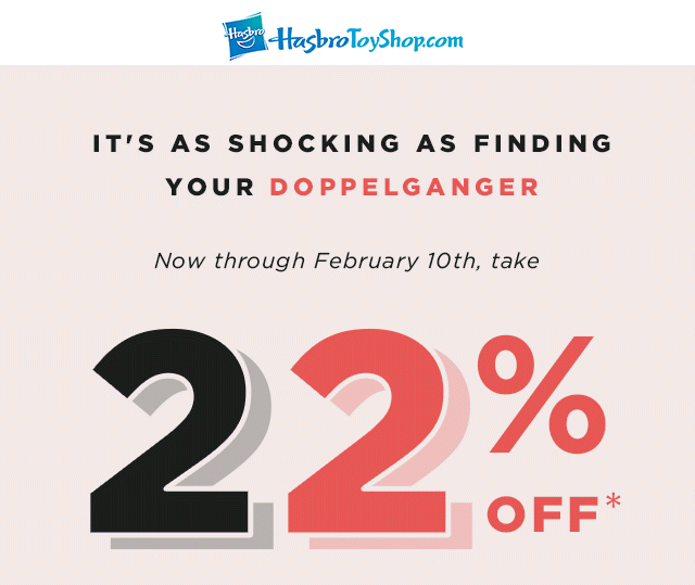 HasbroToyShop 22% Discount Until February 10th