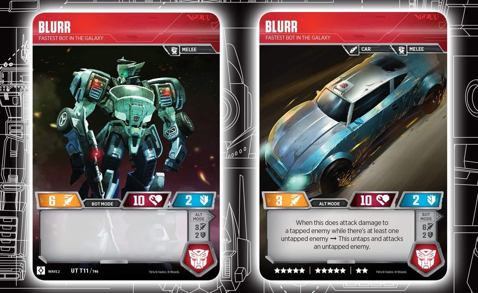 Blurr and more revealed for Wizards of the Coast's Official Transformers Trading Card Game