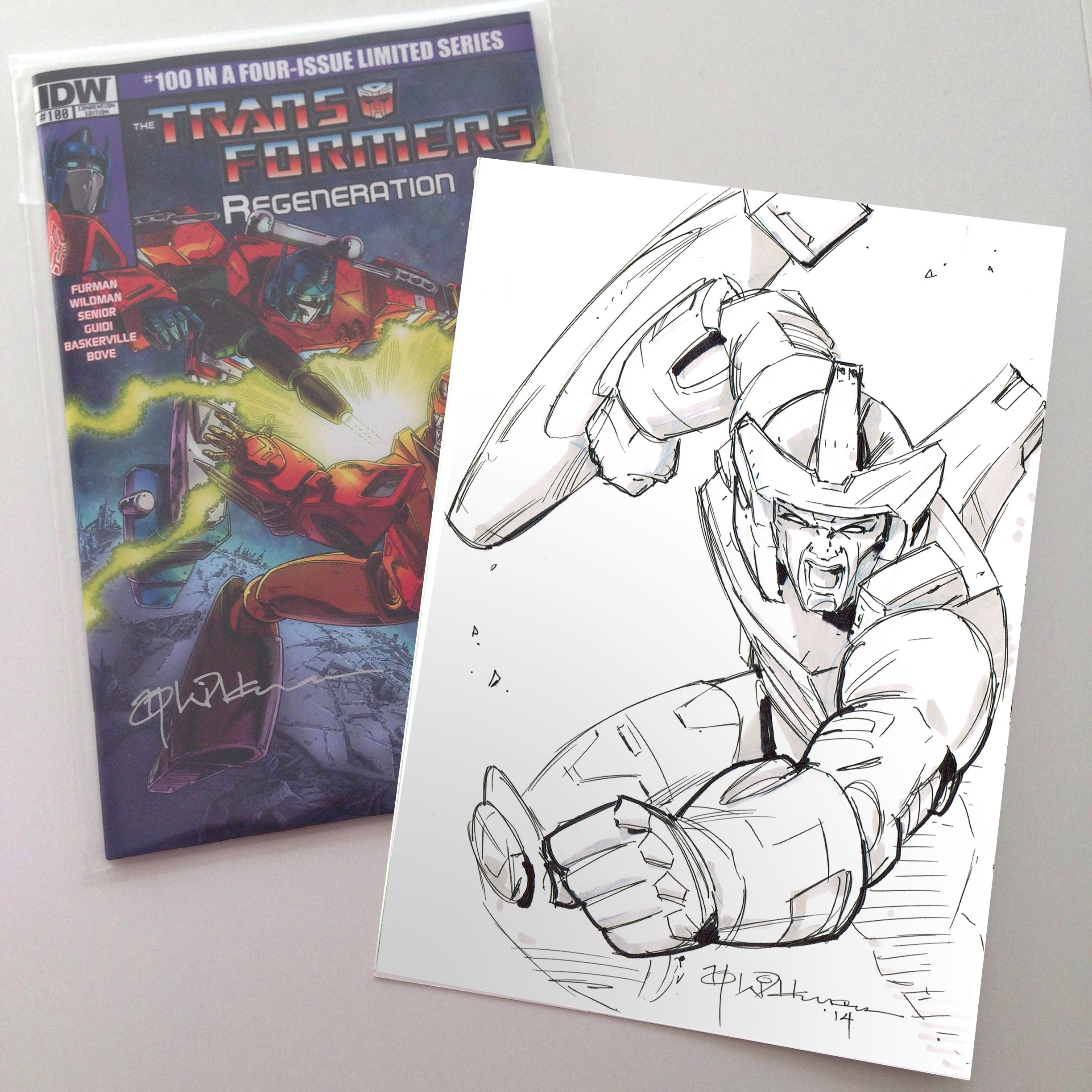 Andrew Wildman Transformers: Regeneration One #100 Variant Covers with Galvatron Sketch Auctions
