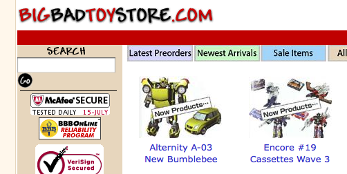 BigBadToyStore Update- 7 / 15 / 09 New TakaraTomy Transformers Pre-orders