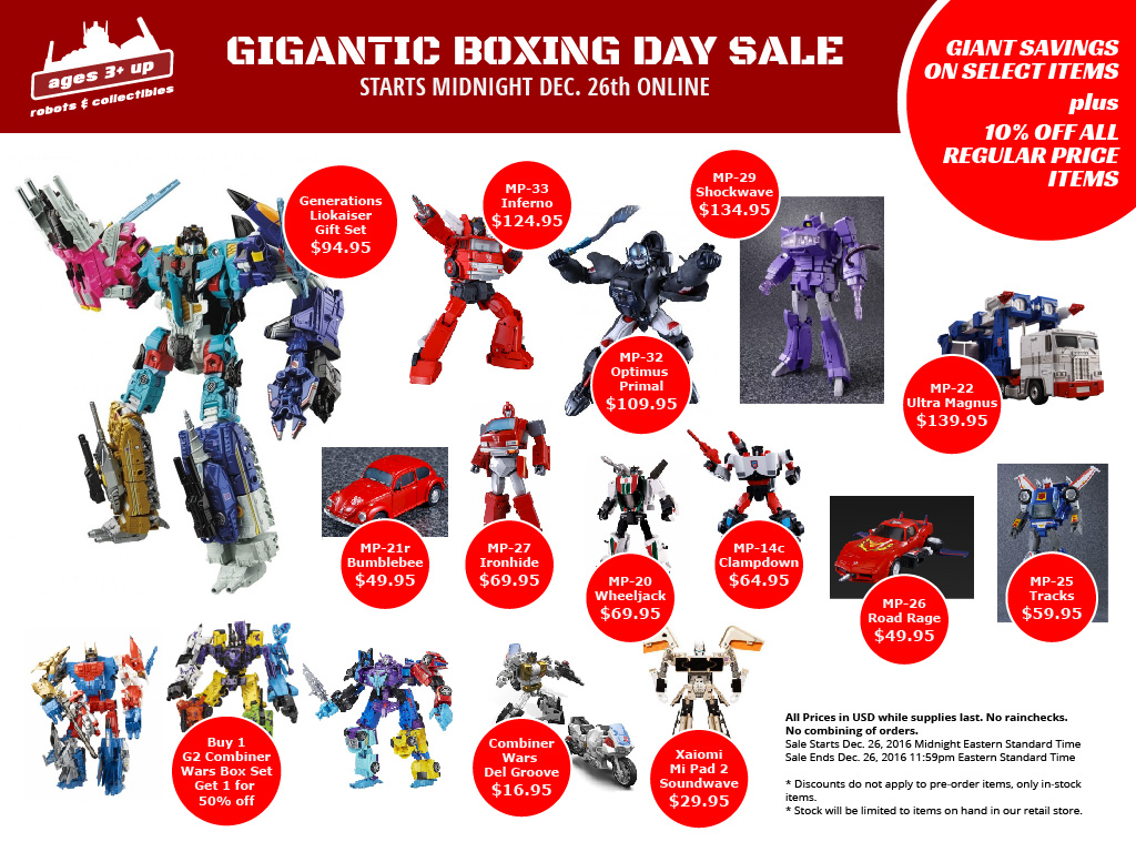 Ages Three and Up - Gigantic Boxing Day Sale Is Live!