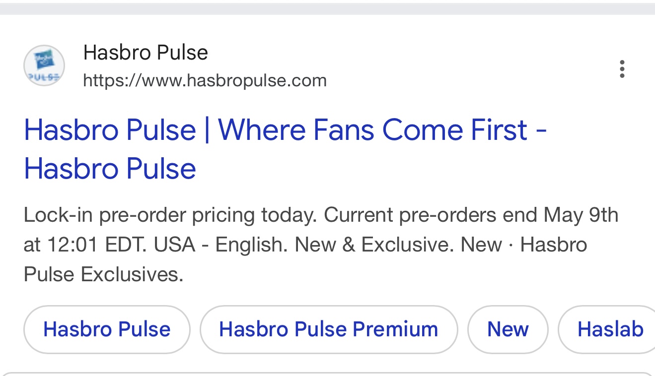 Hasbro Warns Fans that Current Preorder Prices will end May 9th