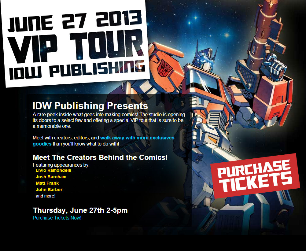 IDW Publishing announces special VIP Tour during BotCon