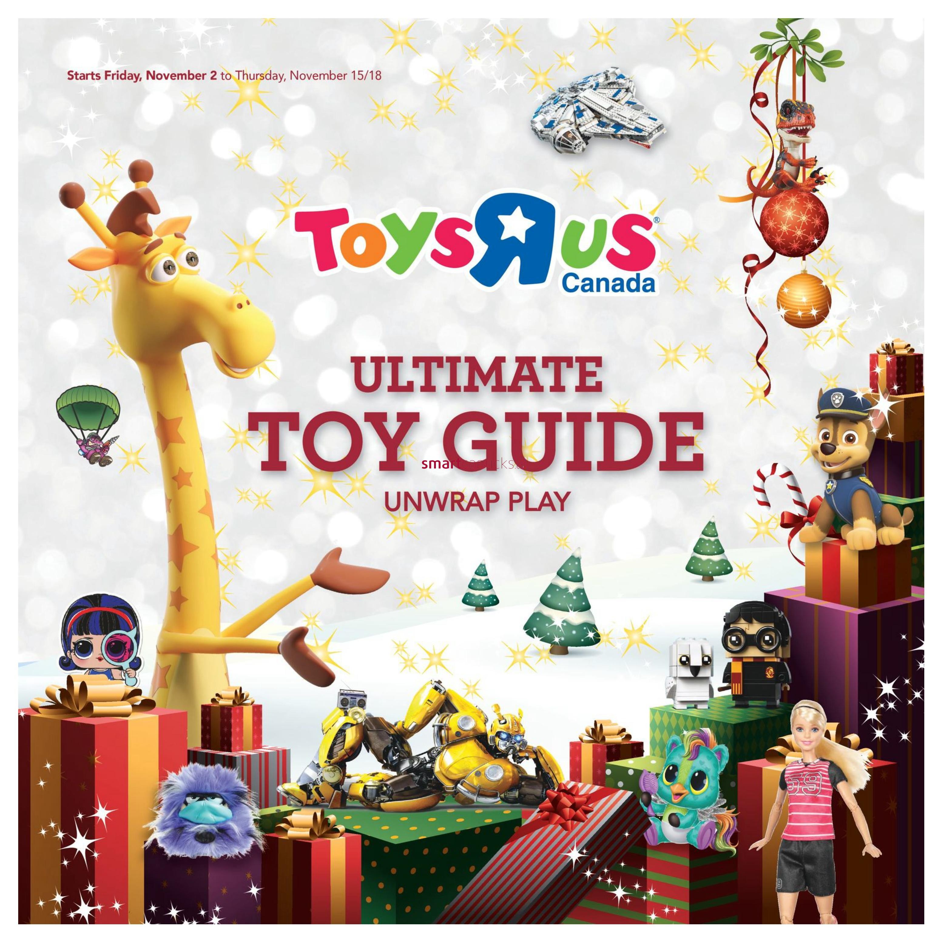 2018 Toysrus Canada Holiday Catalogue Heavily Features Bumblebee with Discounts and Events