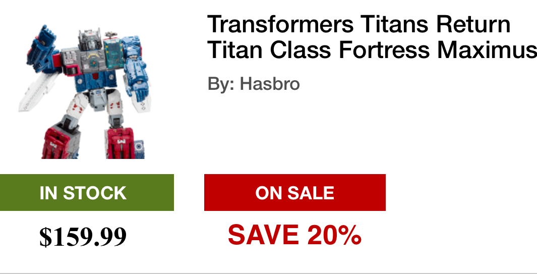 Titan Fort Max, Knight Rider Crossover and Leader TMII BW Megatron all on Sale Right now at BBTS