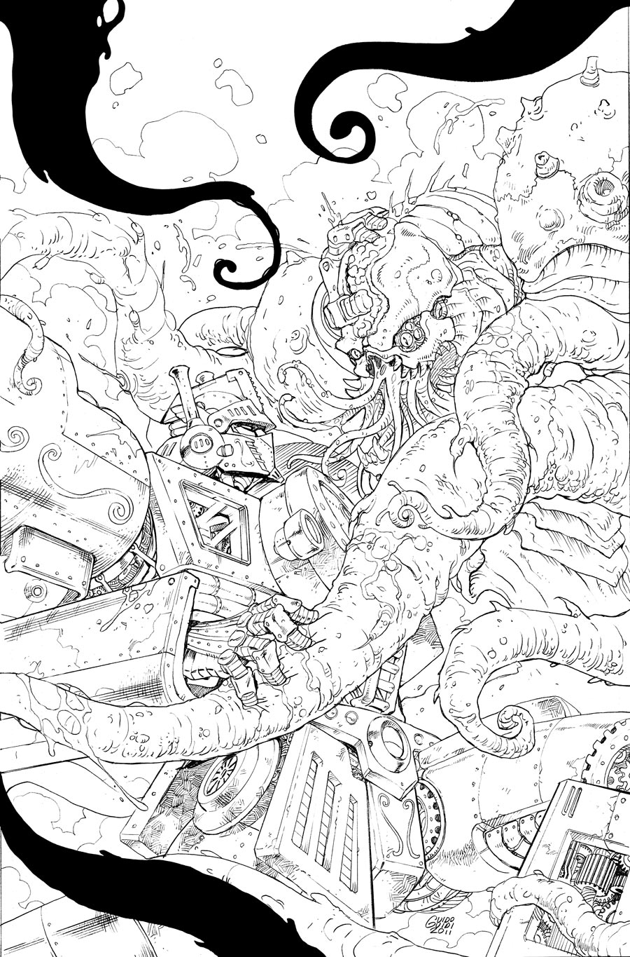 Infestation 2 Cover Art Preview: Hearts of Steel Optimus Prime vs. Cthulu