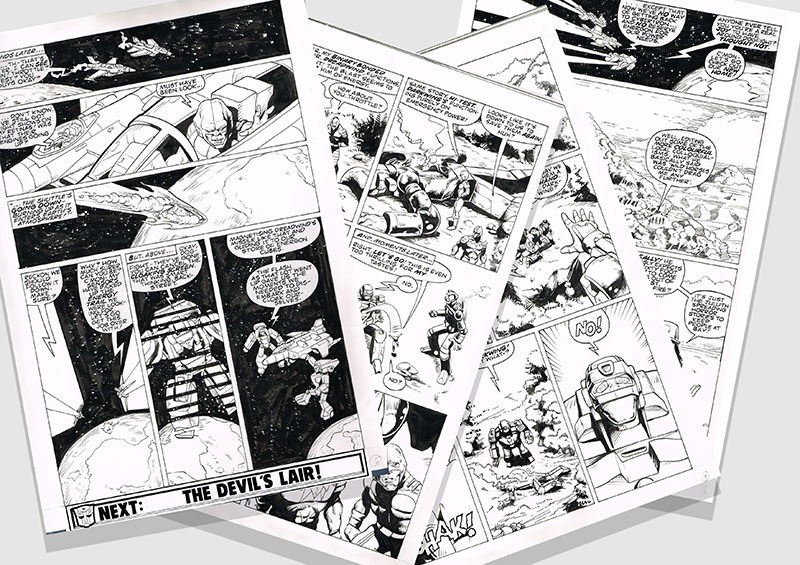 Marvel UK The Transformers Original Andrew Wildman Pages on Auction