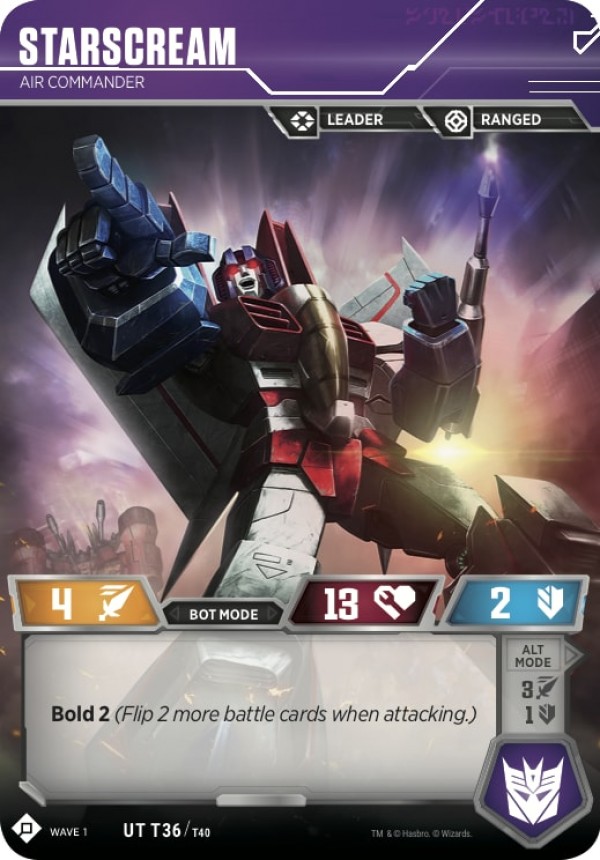Starscream revealed for the Official Transformers Trading Card Game