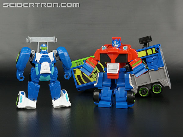 New Galleries: Rescue Bots Optimus Prime Racing Trailer with Blurr