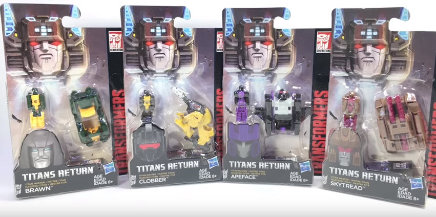 Video Review of Transformers Titans Return Titan Masters Wave 2: Clobber, Skytread, Brawn, Apeface