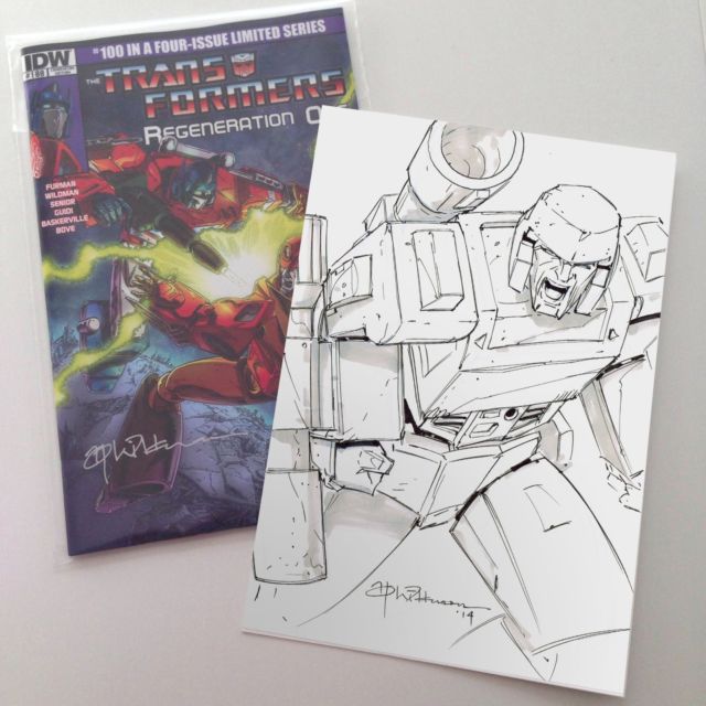 Andrew Wildman Transformers: Regeneration One #100 Variant Covers with Megatron Sketch Auctions