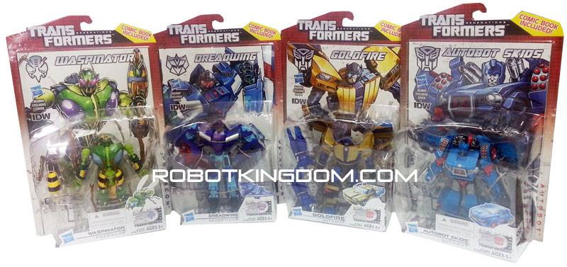 In-Package Images: Transformers Generations 30th Anniversary Deluxe Waspinator, Goldfire, Skids, and Dreadwing