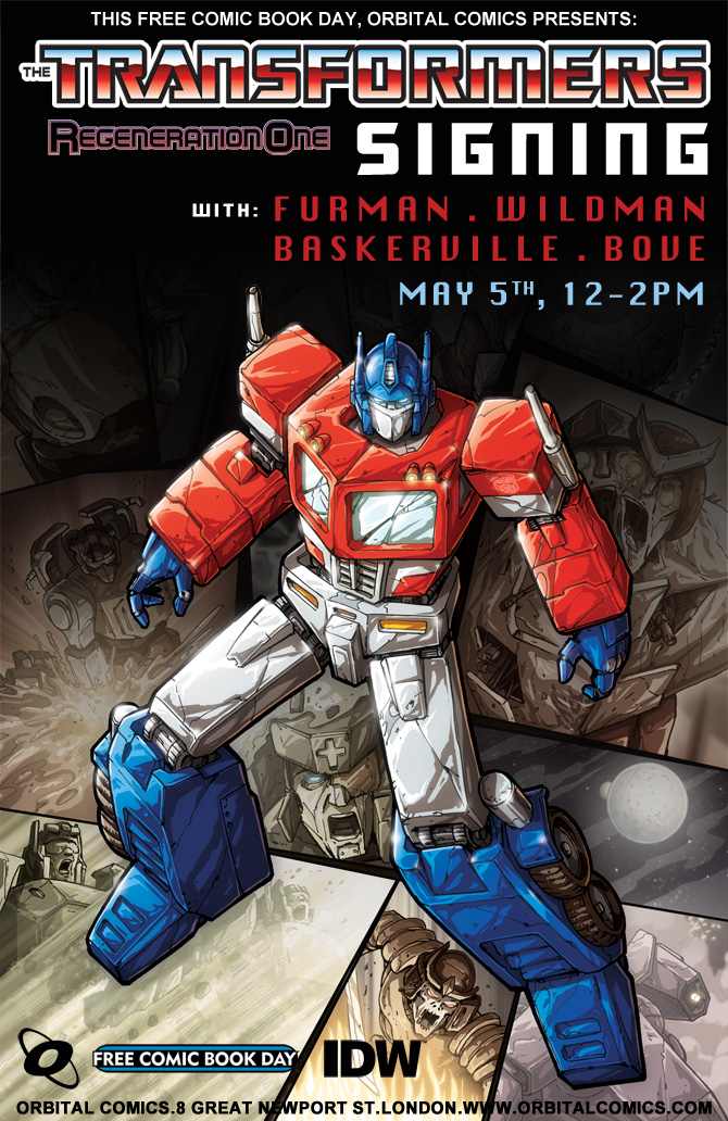 Transformers Regeneration One 80.5 Signing at Orbital Comics London