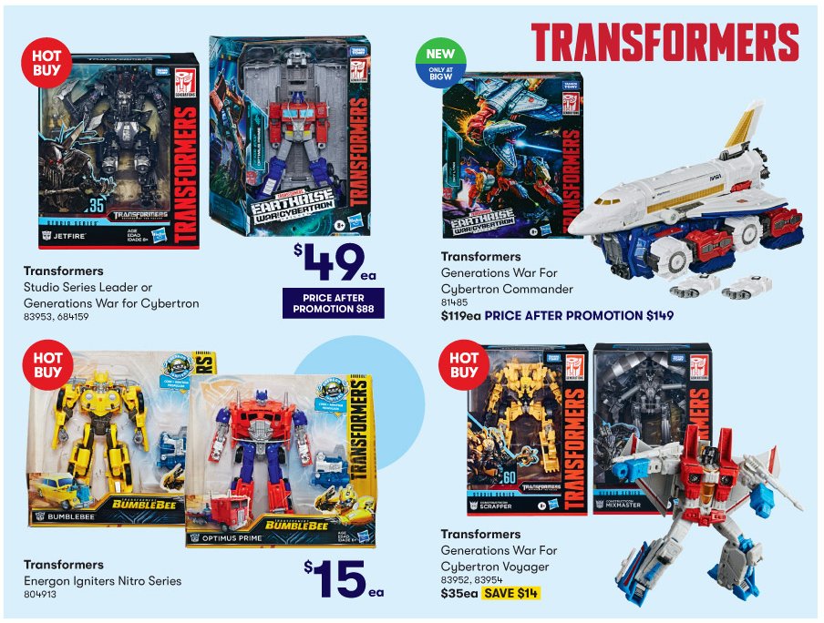 Big Transformers Sale at Big W in Australia Including New Skylynx and 44% off Leader Class Toys