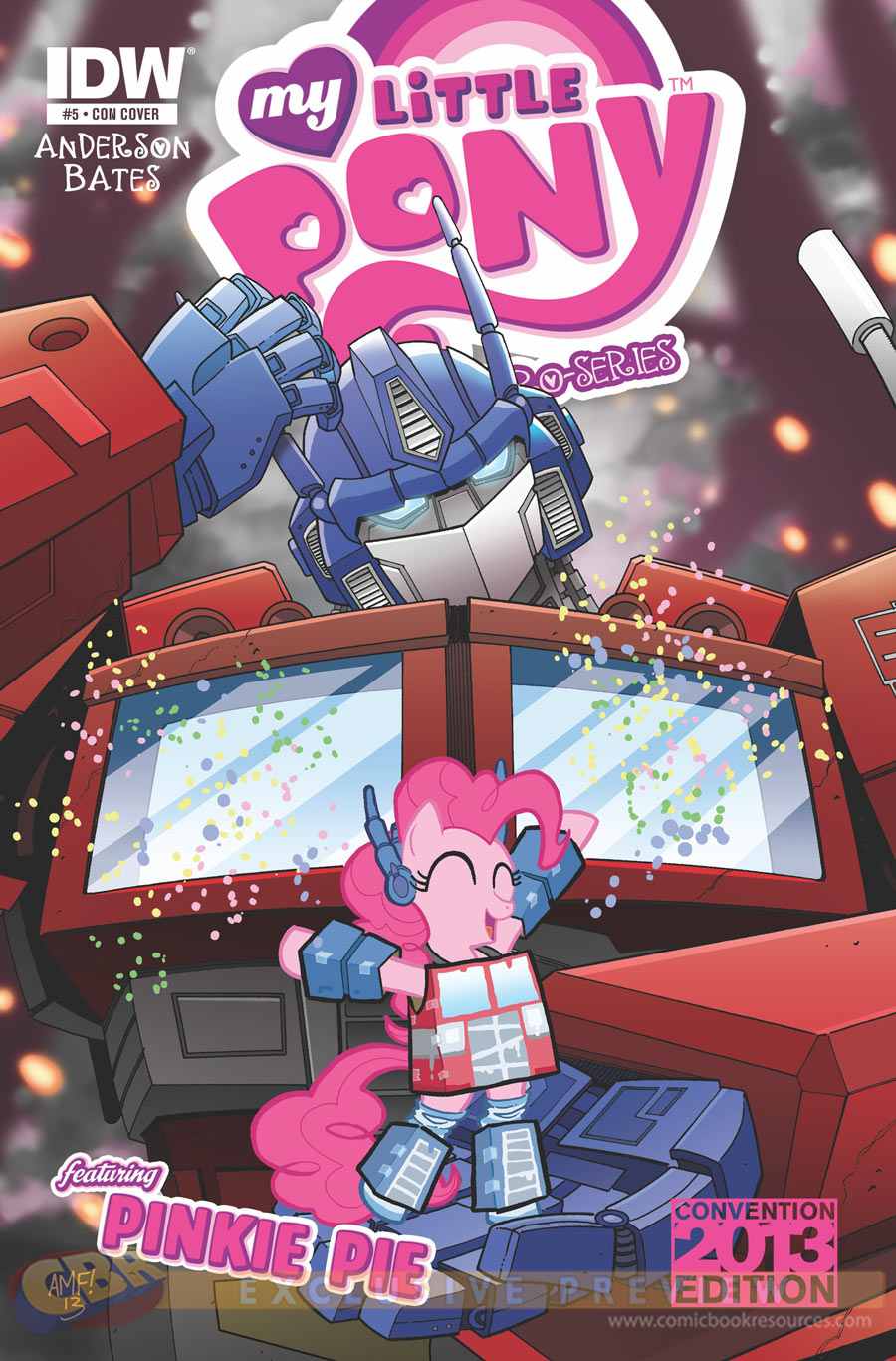 My Little Pony Micro Series #5 Convention Variant Cover with Optimus Prime and Pinkie Pie Revealed
