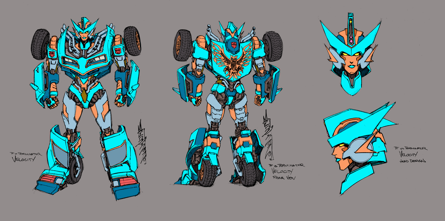 Transformers vs. The Terminator #3 Preview with 1980's Arcee and Velocity Design Art