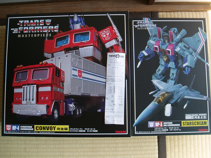 Transformers News: MP-03 Starscream & MP-04 Convoy Perfect Edition Out in Japan! boxes with receipt
