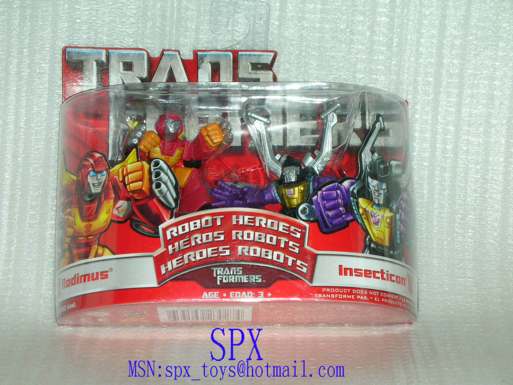 Transformers News: Robot Heroes Optimus Prime and Ravage and Rodimus and Insecticon Photos Robot Heroes Rodimus and Insecticon