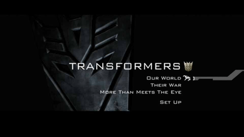 Transformers News: First Look at Transformers Movie Special-Edition 2-Disc DVD Menus