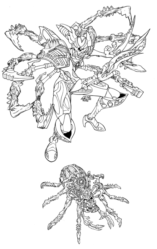 Transformers News: Nick Roche's Beast Wars Sourcebook Line Art