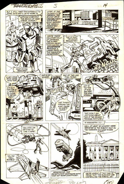 Transformers News: Marvel Transformers Comic Original Art for Sale