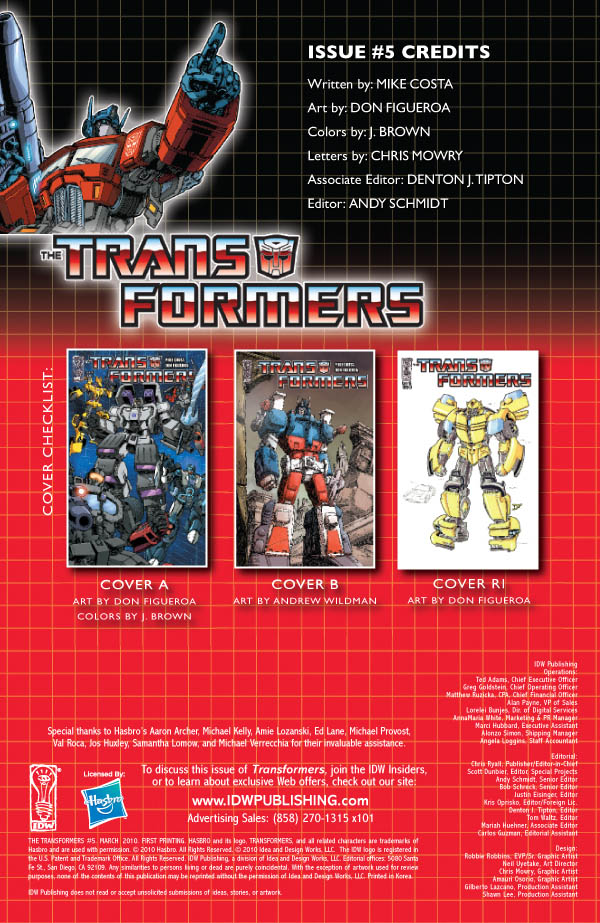 Transformers News: Transformers: Ongoing #5 - Four-Page Preview Image