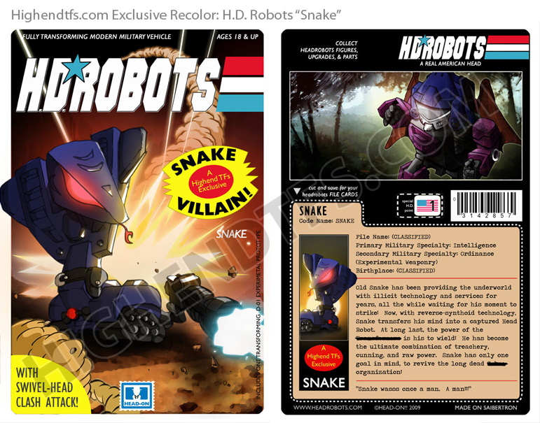 Transformers News: HeadRobots: New COBRA exclusive recolor announced Image