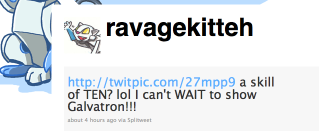 Transformers News: Shattered Glass Ravage Bio / Tech Spec Twitpic and Twitter Feed Image