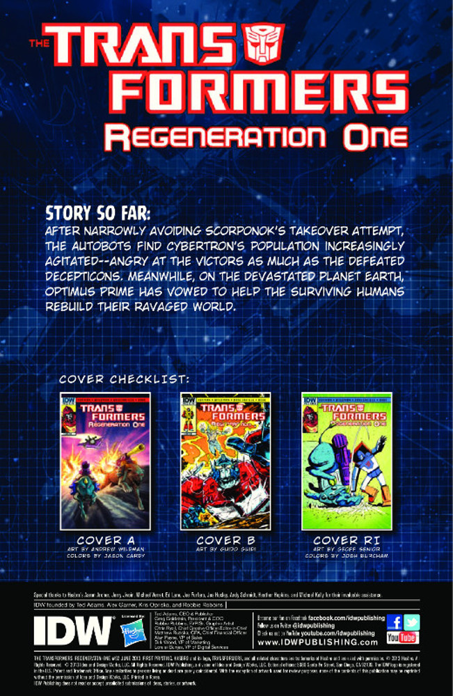 Transformers ReGeneration One #92 Preview