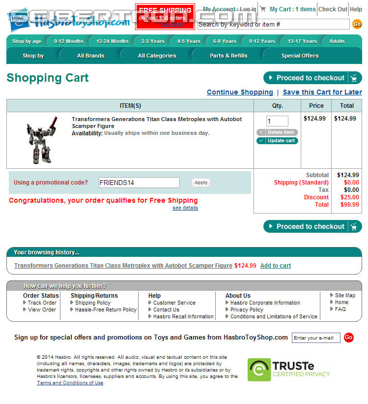 Transformers News: Hasbro Toy Shop Offering 20% Off & Free Shipping Until April 7th.
