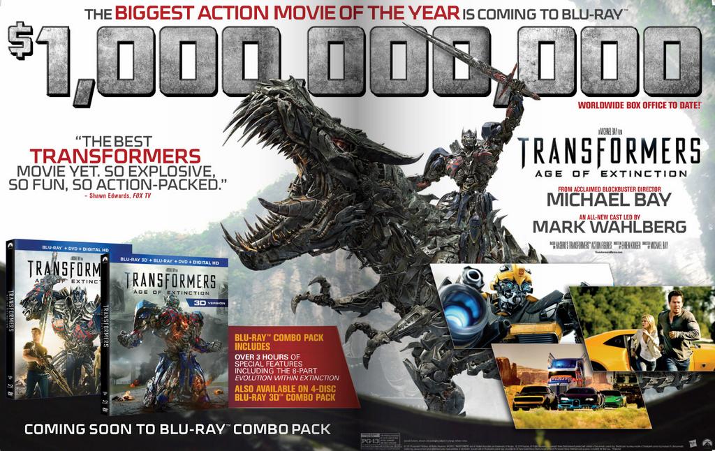 Transformers News: Age of Extinction Home Video Release On 9/30 Transformers News: Age of Extinction Home Video Release On 9/30