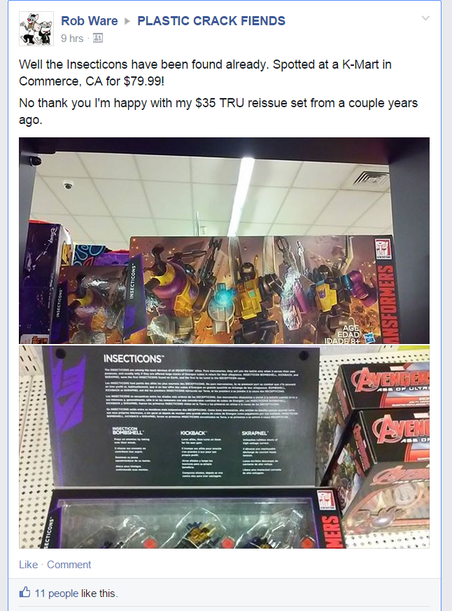 Transformers News: Platinum Edition Reissue of G1 Insecticons At US Retail, At K-Mart