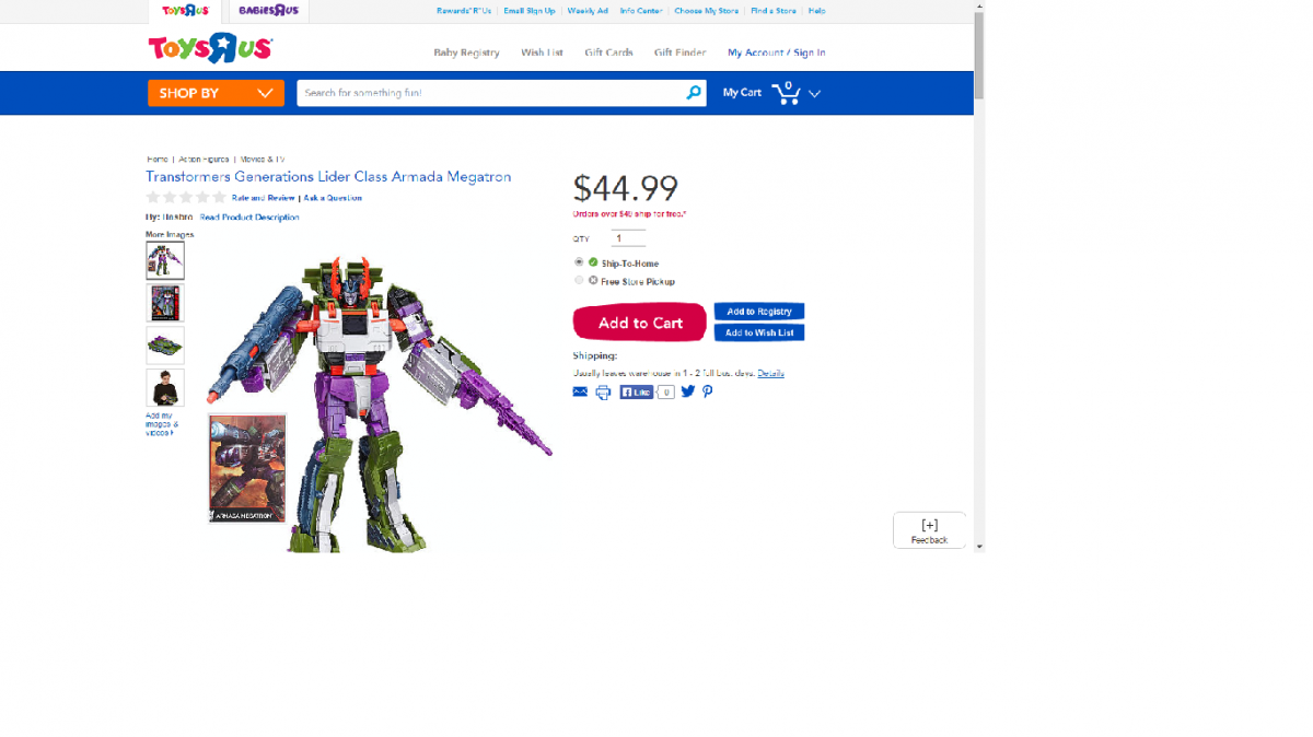 Transformers News: Combiner Wars Leader Class Armada Megatron In Stock On TRU.com