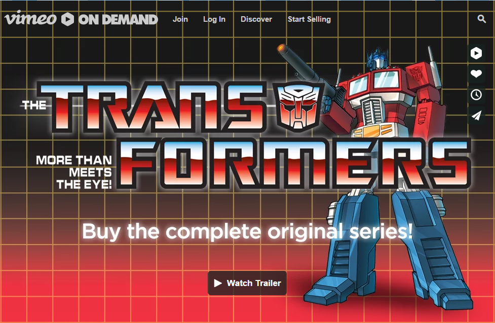 Transformers News: Generation 1 The Complete Series For $40.00 Now Available On Vimeo