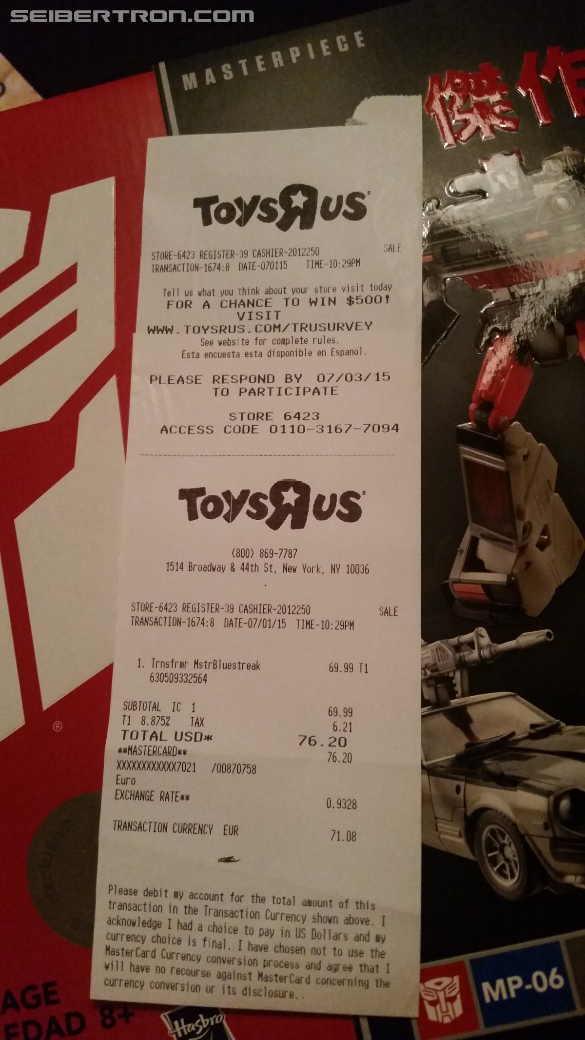 Transformers News: First US sighting of Hasbro Transformers Masterpiece Bluestreak at Toysrus Transformers News: First US sighting of Hasbro Transformers Masterpiece Bluestreak at Toysrus