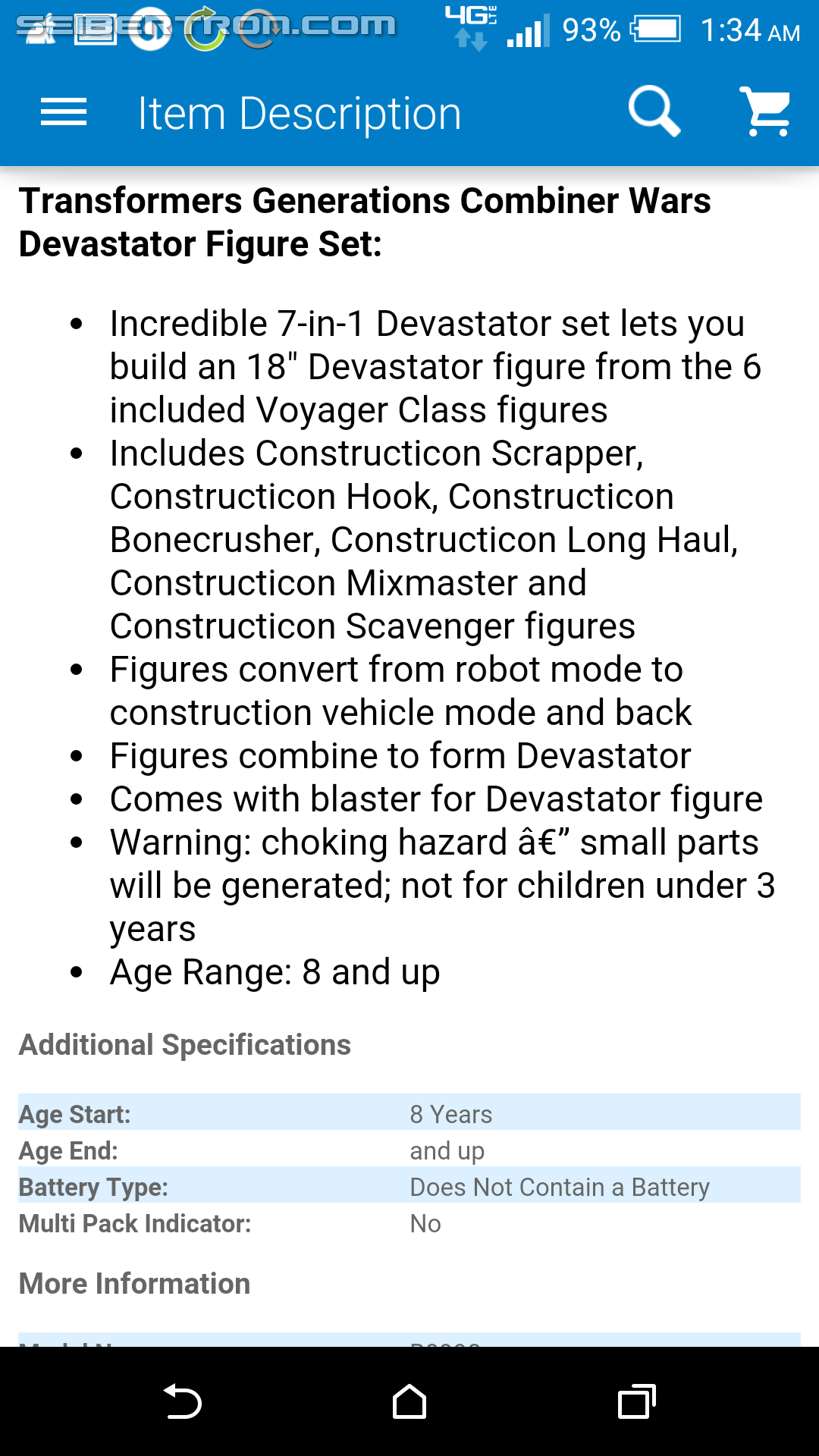 Transformers News: Combiner Wars Devastator Listed On Wal*Mart's Smartphone App, But Not The Website
