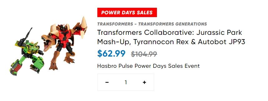 Transformers News: Hasbro Pulse Power Days Sales Event Will Save You 40% on a Combined $75+ Purchase