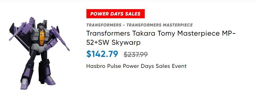 Transformers News: Hasbro Pulse Power Days Sales Event Will Save You 40% on a Combined $75+ Purchase