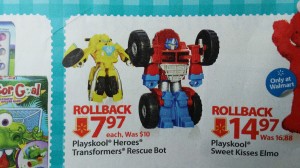 Transformers News: Transformers: Rescue Bots Playskool Heroes Optimus Prime, Heatwave and Bumblebee on Sale at Walmart