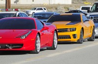 Transformers News: Showcase of Dark Of The Moon Ferrari, Benz, Sideswipe, and Bumblebee