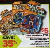 Transformers News: Black Friday Deals: RtS Scouts at Five Below for $5.00
