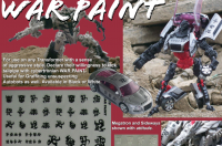 Transformers News: Reprolabels Update:  Movie 'War Paint' Symbols, G1 Sets