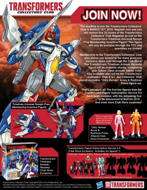Transformers News: Transformers Collectors' Club Deadline Moved to March 18th