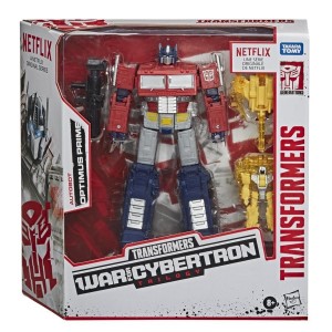 Transformers News: In-Box and In-Hand Images of Netflix War for Cybertron Trilogy Voyager Optimus Prime and Soundwave