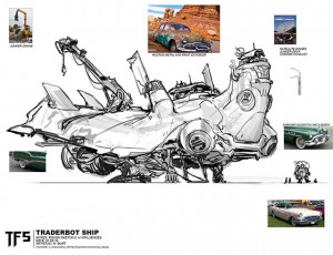 Transformers News: New Transformers: The Last Knight Concept Art: Daytrader's Junk Ship from Wes Burt