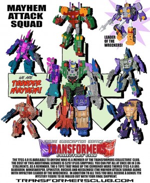 Transformers News: TFCC Subscription Service 4.0 - Mayhem Attack Squad THUNDER MAYHEM Combiner Revealed (Update with new photo)