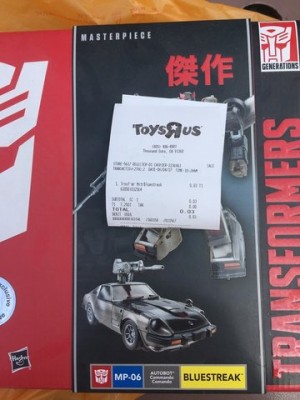 Transformers News: Hasbro Transformers Masterpiece Bluestreak $0.03 at Toys R Us